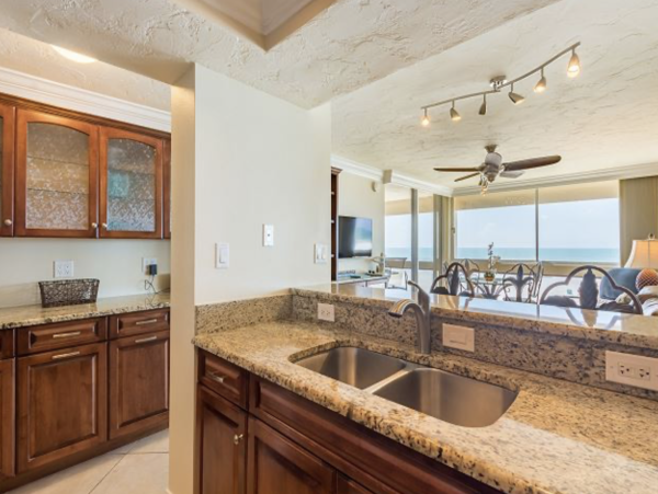 Views of the gulf from the bedroom and living room